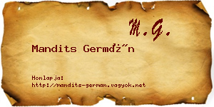 Mandits Germán névjegykártya